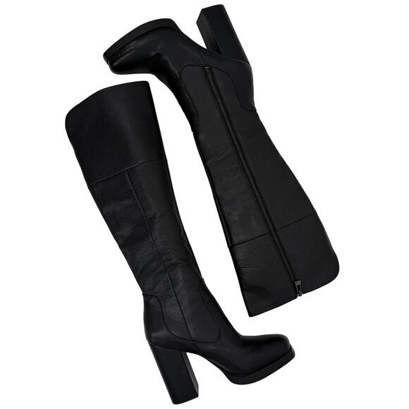Sam Edelman Shoes - Circus Sam Edelman Black Leather Knee High Platform Boots • Y2K Goth Baddie Edgy